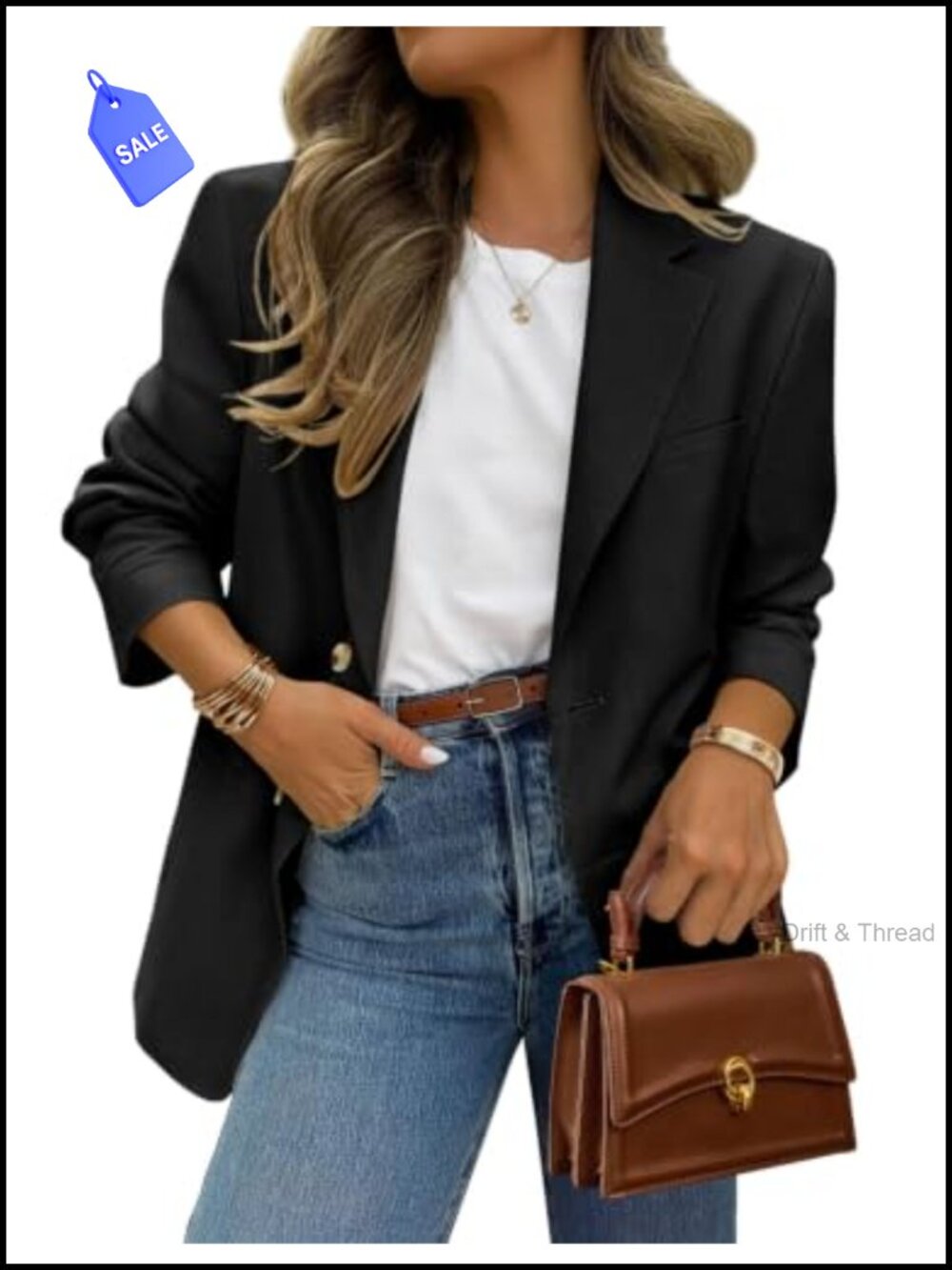 Womens Blazer Open Front Notch Lapel Fitted Business Casual Suit Jacket
